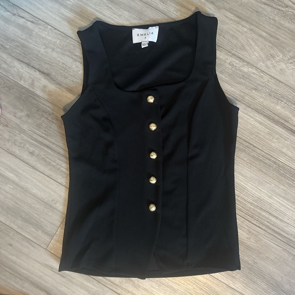 Black Vest/Blouse - Picture 1 of 2